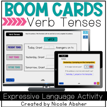 Preview of Verbs BOOM™ Cards for Speech Therapy Distance Learning