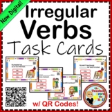 VERBS Irregular Verbs Task Cards with QR Codes NOW Digital!