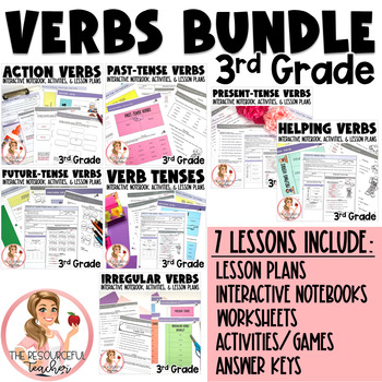 Preview of Verbs Bundle | 3rd Grade