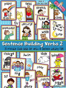 Preview of Sentence Building Verbs vol. 2 - Parts of Speech Flash Cards