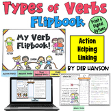 Verbs Flipbook: Action, Helping, and Linking Verbs with Pr
