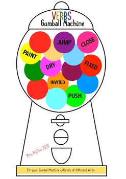 Preview of Verbs Gumball Machine Poster (Activity)