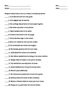 7th grade verb worksheets