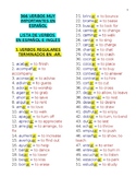 Regular and Irregular Verb List in Spanish