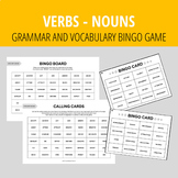 Verbs-Nouns BINGO GAME | ESL Grammar and Vocabulary practice