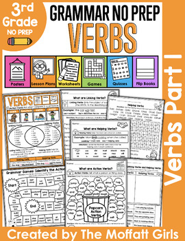Preview of Verbs Part 1 NO PREP (Action Verbs, Helping Verbs, Linking Verbs)