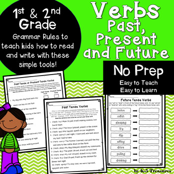 Preview of Verbs | Past, Present, & Future Tense Verbs: 1st & 2nd Grade Grammar Worksheets