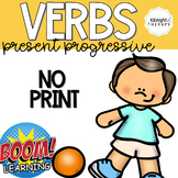 Verbs & Present Progressive -ING BOOM CARDS for Speech The
