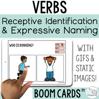 Preview of Verbs- Present Progressive Verbs- Receptive & Expressive Activities- Boom Cards