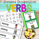 Verbs | Present Progressive| Word Wall| Worksheets| Task Cards