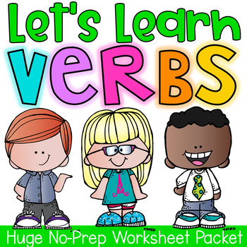 verbs printable worksheet pack kindergarten first second grade