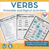 Verbs Printables and Interactive Notebook Templates PRINT AND DIGITAL