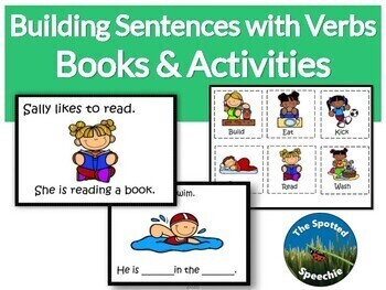 Preview of Verbs & Sentence Building Books & Activities, Distance Learning, Speech Therapy
