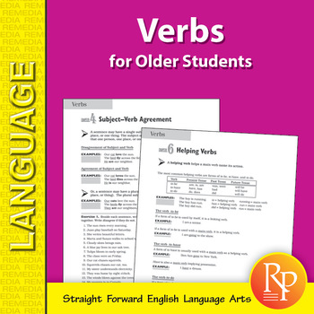 Preview of Verbs Worksheets - ELA for Older Students Activities -No Prep Grammar Curriculum