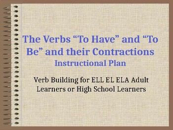 Preview of Verbs To Be and To Have and Contractions: an Instructional Plan