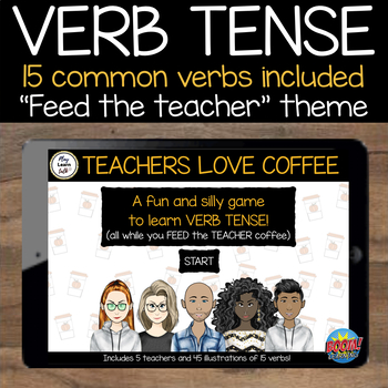 Verb Tenses BOOM CARDS for speech therapy Fall Back to School theme