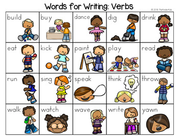 Preview of Verbs Word List - Writing Center