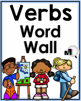 Preview of Verbs List 100 Verbs Word Wall with Pictures