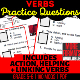 Verbs Worksheets | Action Helping Linking | 5th-6th Grade