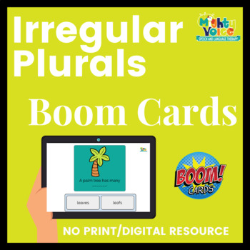 Preview of Verbs and Grammar: Irregular Plurals Boom Cards Deck for Speech and Language