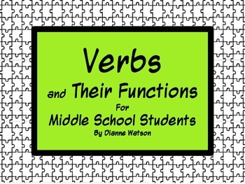Preview of Verbs and Their Functions for Middle School Students