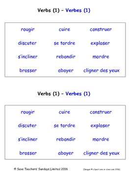 Verbs In French Worksheets By Save Teachers Sundays Tpt