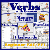 Verbs with Boxman! | 20 Verbs for ESL Beginners | Flashcar