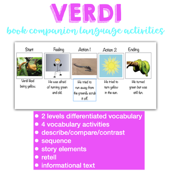 Preview of Verdi Book Companion Language Activities for Speech Therapy