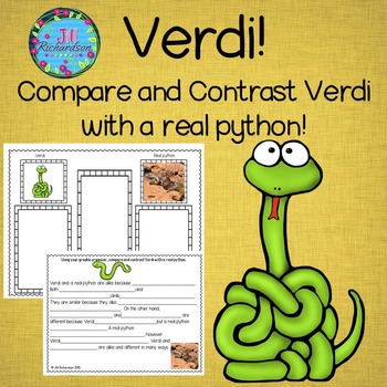 Preview of Verdi  Book Companion (Paired Text) Great for Sub Plans ESL