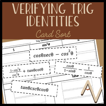 Preview of Verifying Trig Identities Card Sort Activity