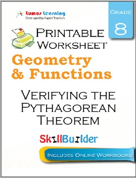 Preview of Verifying the Pythagorean Theorem Printable Worksheet, Grade 8