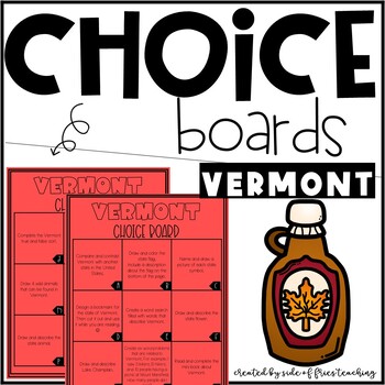 Preview of Vermont Research Printables Choice Board