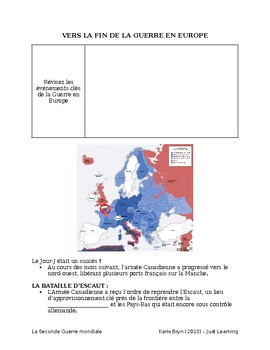 Preview of Vers la fin de la Seconde Guerre mondiale en Europe - Notes lacunaires