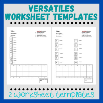 Preview of VersaTiles Worksheet Templates