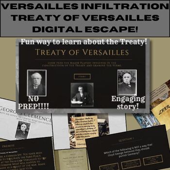 Preview of Versailles Infiltration! Digital Escape Room about the Treaty of Versailles!