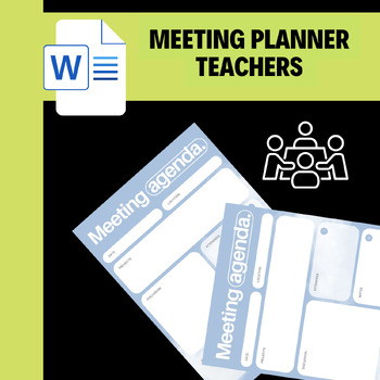 Preview of Versatile and Customizable Teacher’s Meeting Planner Template TPT Teachers