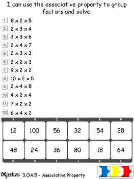 versatiles worksheet associative property of multiplication by michigan made