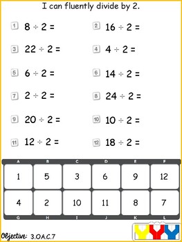 Preview of Versatiles Worksheets - Division Fact Fluency