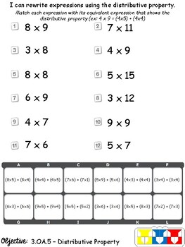 versatiles worksheets distributive property of multiplication tpt
