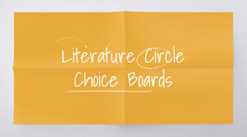 Preview of Verse Literature Circle Choice Boards