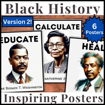 Preview of Version 2! Black History Month Bulletin Board | 6 Inspirational Word Posters
