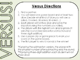 Versus Math Fact Dice Game Add Subtract Multiplication