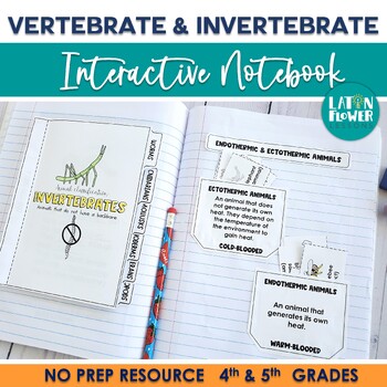 Preview of Vertebrates & Invertebrates Interactive Notebook, worksheets
