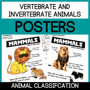 Preview of Vertebrate & Invertebrate Animals Posters - Classifying Animals Traits & Groups