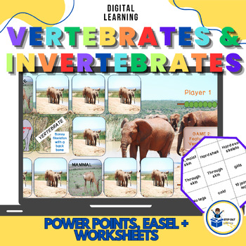 Preview of Vertebrates & Invertebrates 6 digital games and worksheets/ end of year review