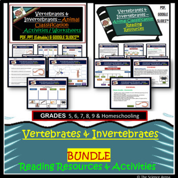 Preview of Vertebrates & Invertebrates BUNDLE | Notes & Activities | Animal Classification