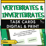 Vertebrates & Invertebrates Task Cards Print and Digital -