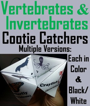 Vertebrate and Invertebrate Animals Activity/ Foldable (Scoot Game/ Quiz)