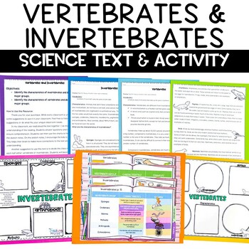 Preview of Vertebrates and Invertebrates Activity
