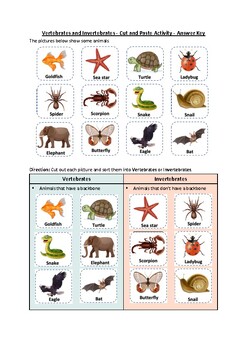 invertebrates pictures printable